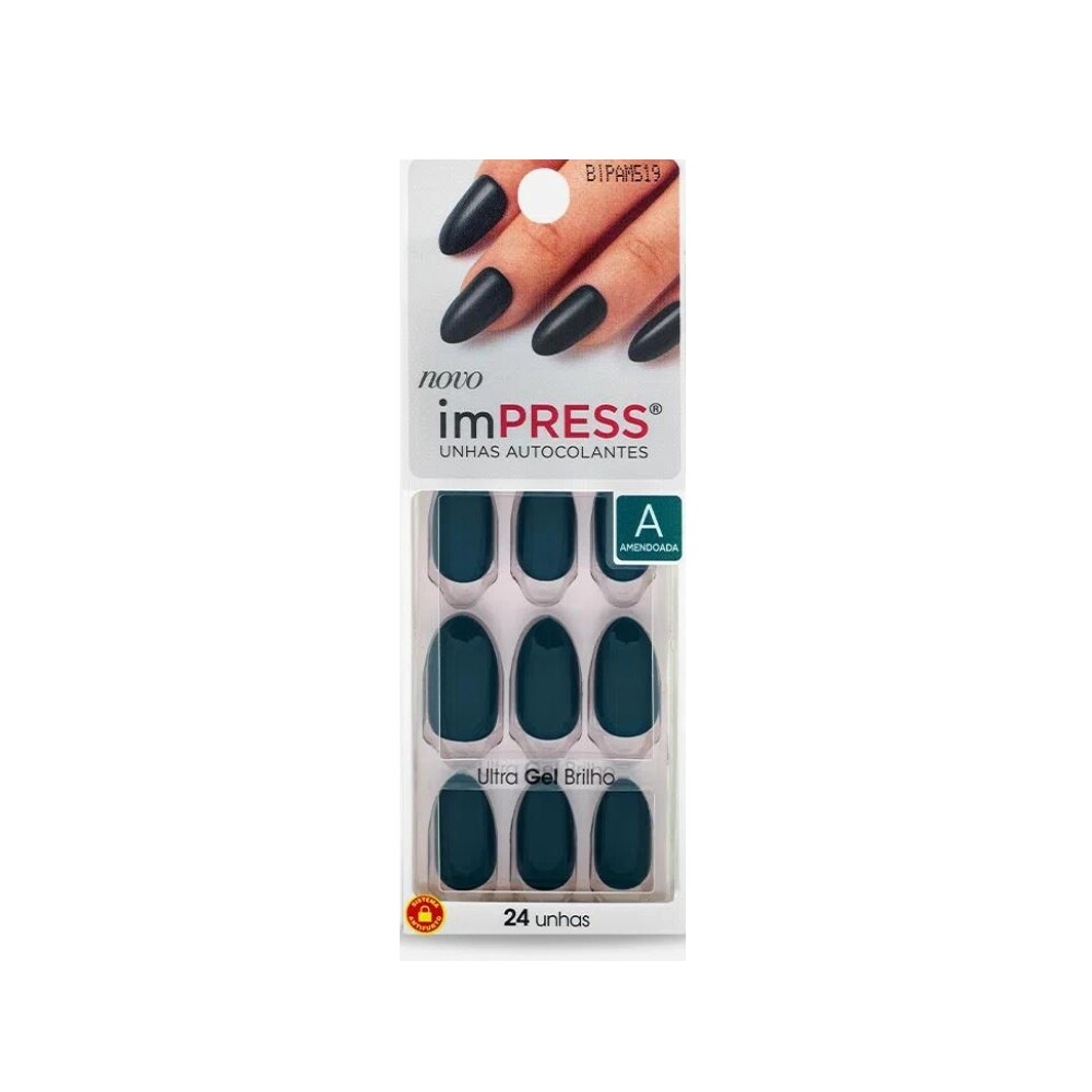 Kiss Unhas Impress Ny Amendoada R.bipam519br Emerald