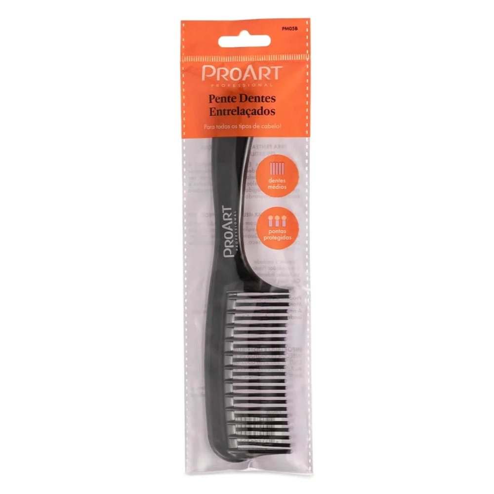 Pente P/cabelo Proart Dentes Entrelacados Preto 1un