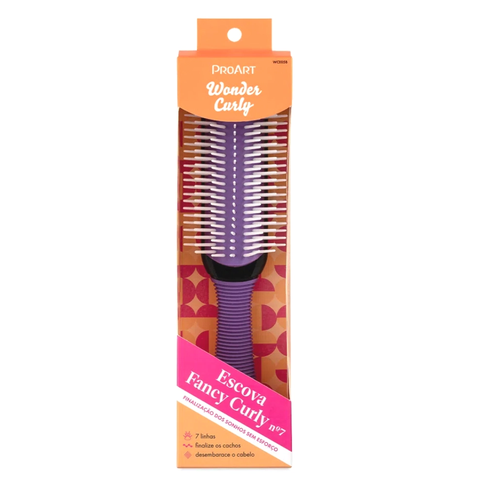 Escova De Cabelo Proart Desembaracante 7 Linhas Roxa 1un