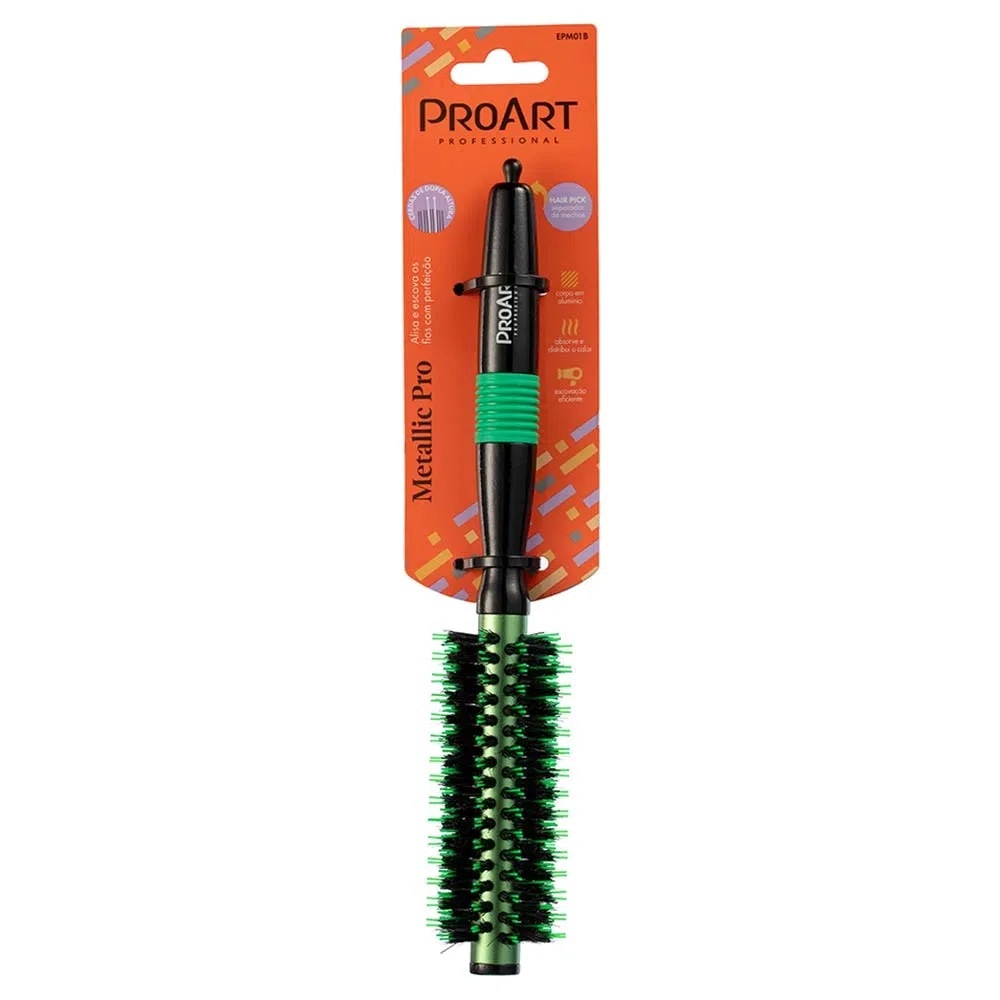 Escova De Cabelo Proart Metallic Pro Verde 15mm 1un