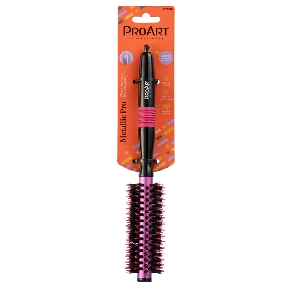 Escova De Cabelo Proart Metallic Pro Rosa 15mm 1un