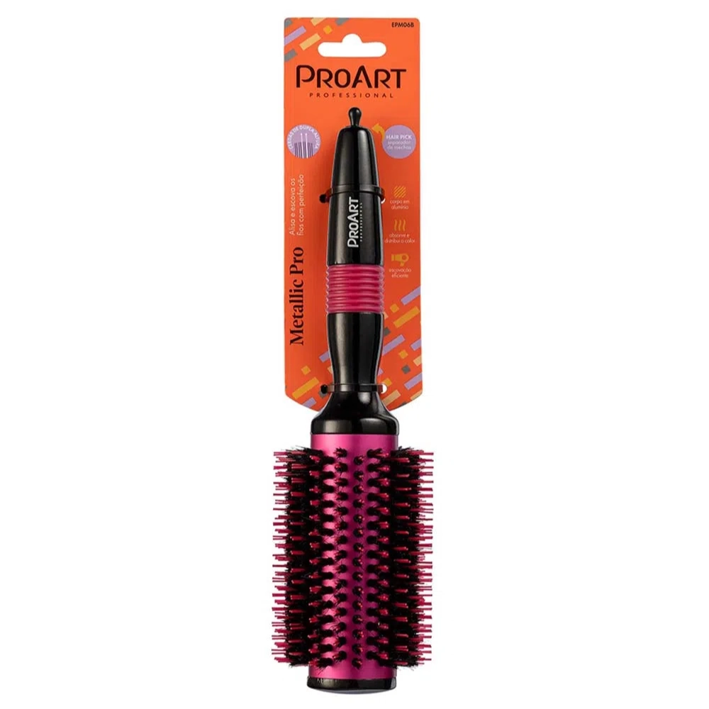 Escova De Cabelo Proart Metallic Pro Rosa 38mm 1un