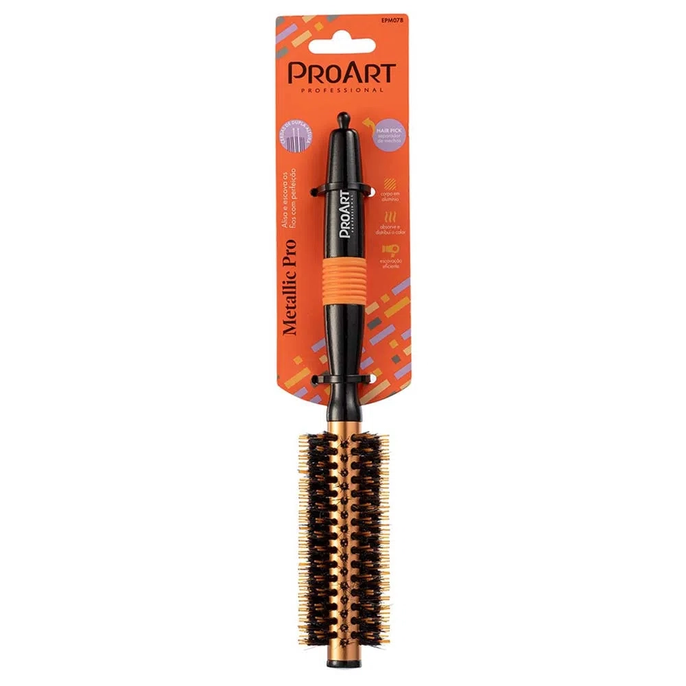 Escova De Cabelo Proart Metallic Pro Laranja 15mm 1un