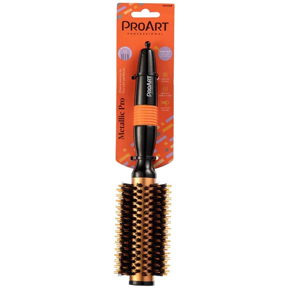 Escova De Cabelo Proart Metallic Pro Laranj 25mm 1un