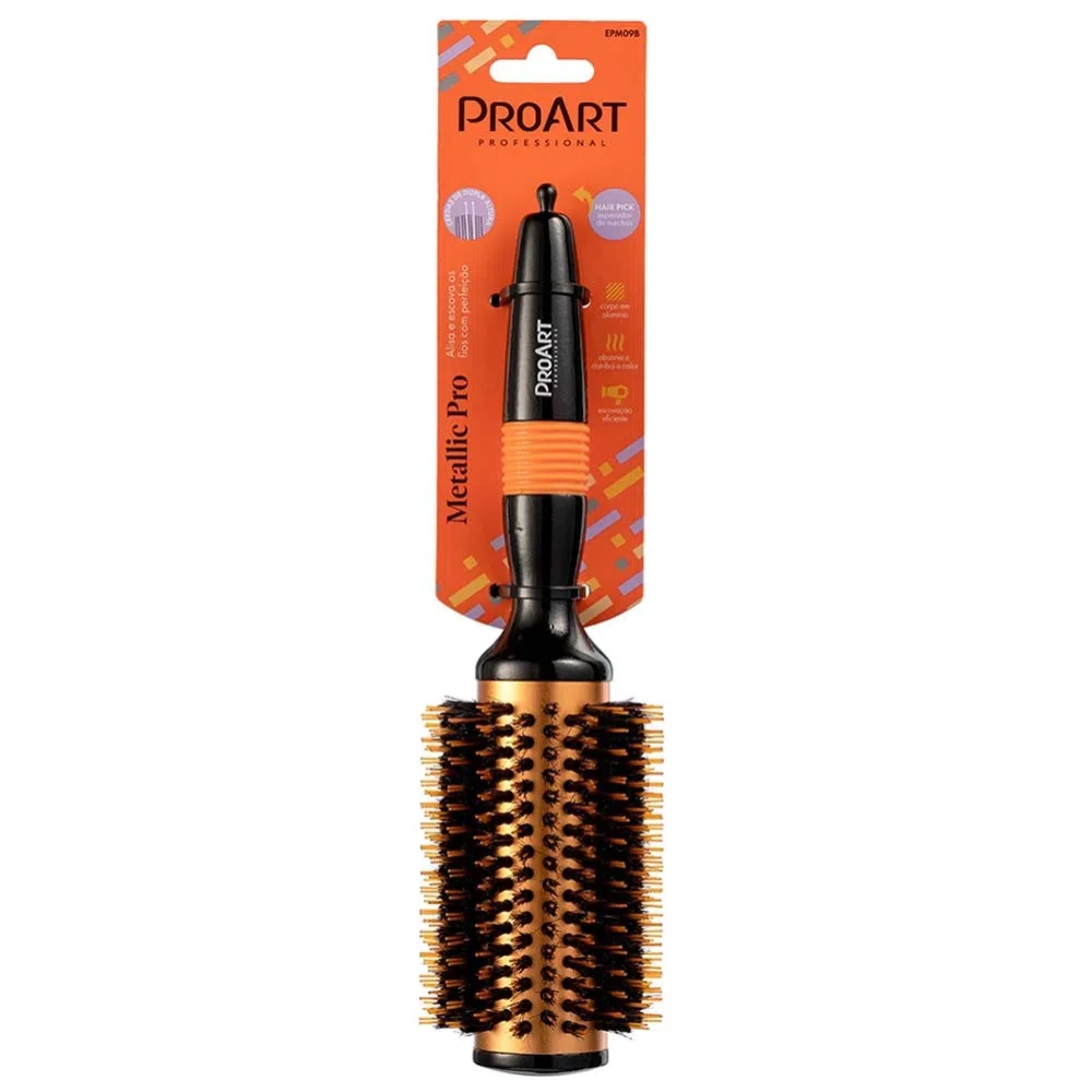Escova De Cabelo Proart Metallic Pro Laranj 38mm 1un