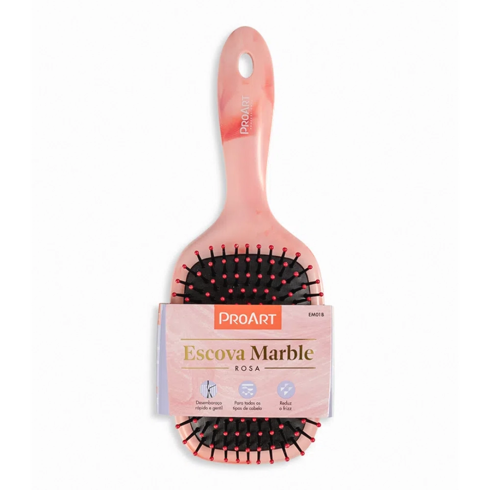 Escova De Cabelo Proart Raquete Marble Rosa 1un