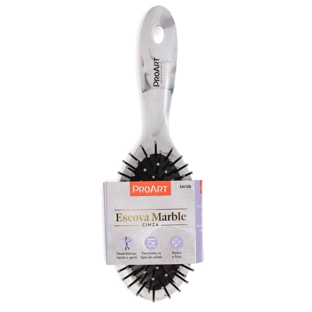 Escova De Cabelo Proart Oval Marble Cinza 1un