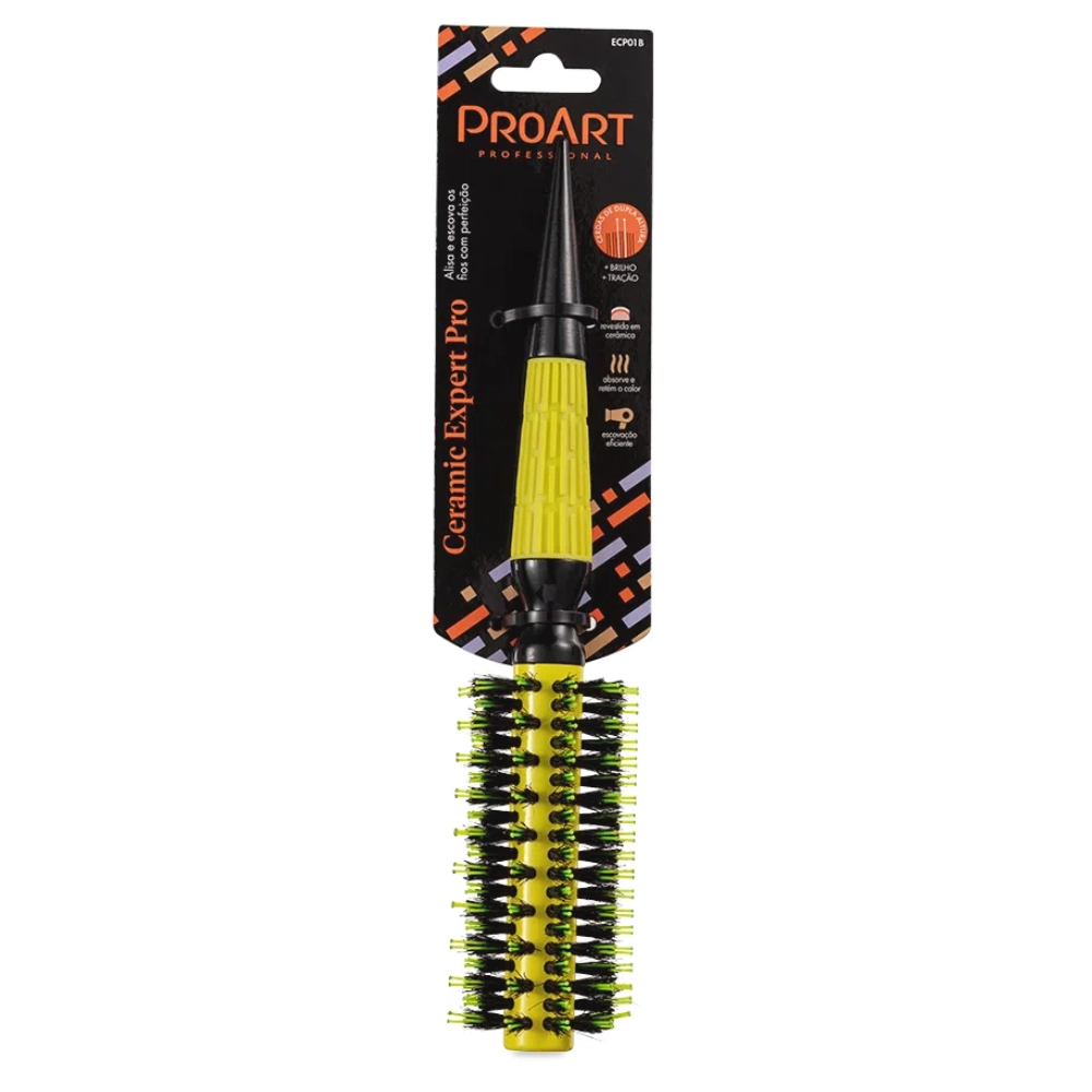 Escova De Cabelo Prof Proart Ceramic Elite Pro 19mm Amarela 1un
