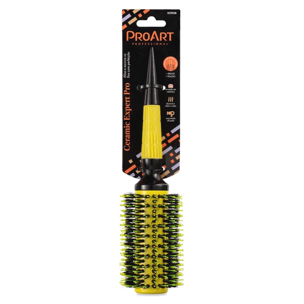 Escova De Cabelo Prof Proart Ceramic Elite Pro 33mm Amarela 1un