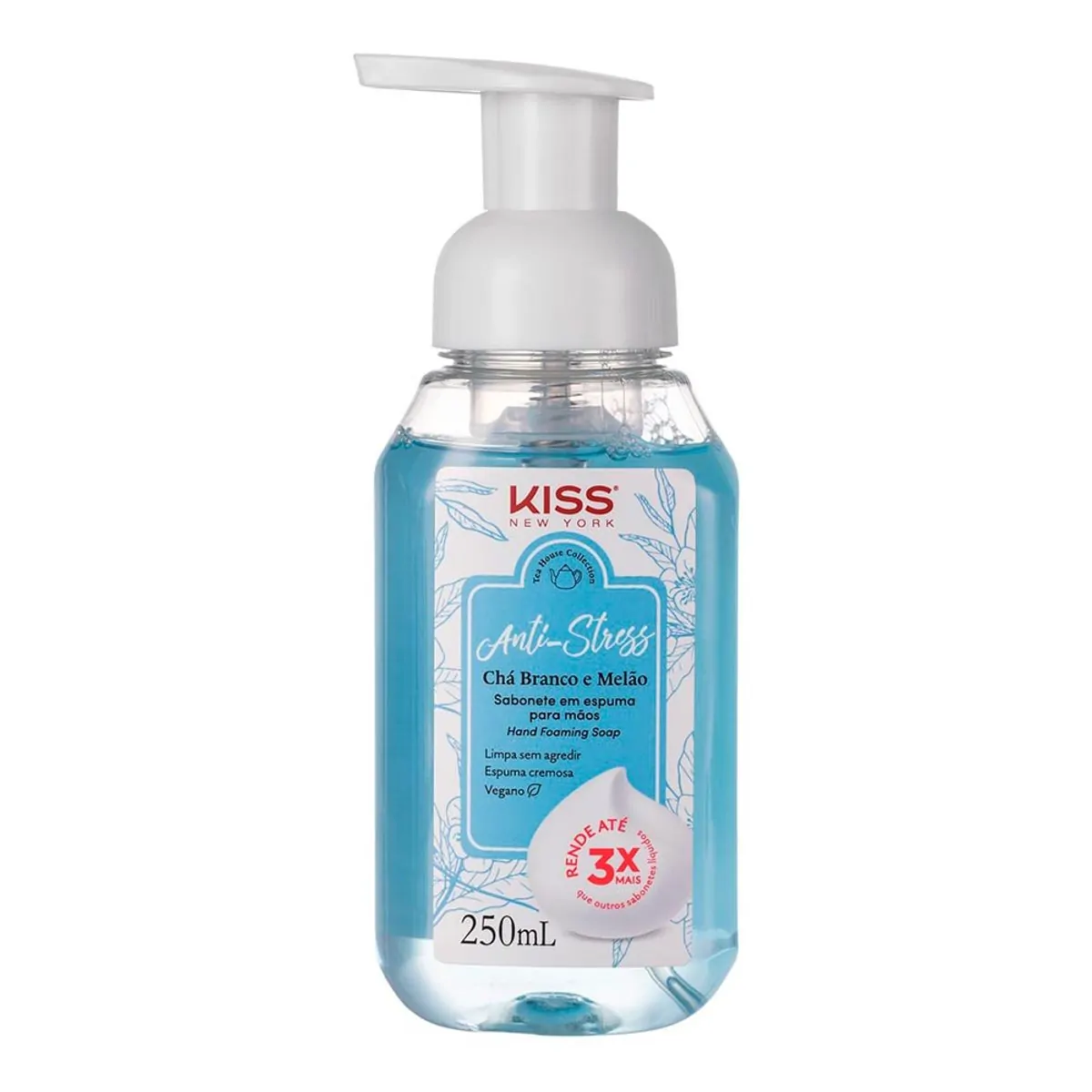 Sabonete Espuma Para As Mãos Chá Branco E Melão Kiss New York Anti Stress Frasco 250ml