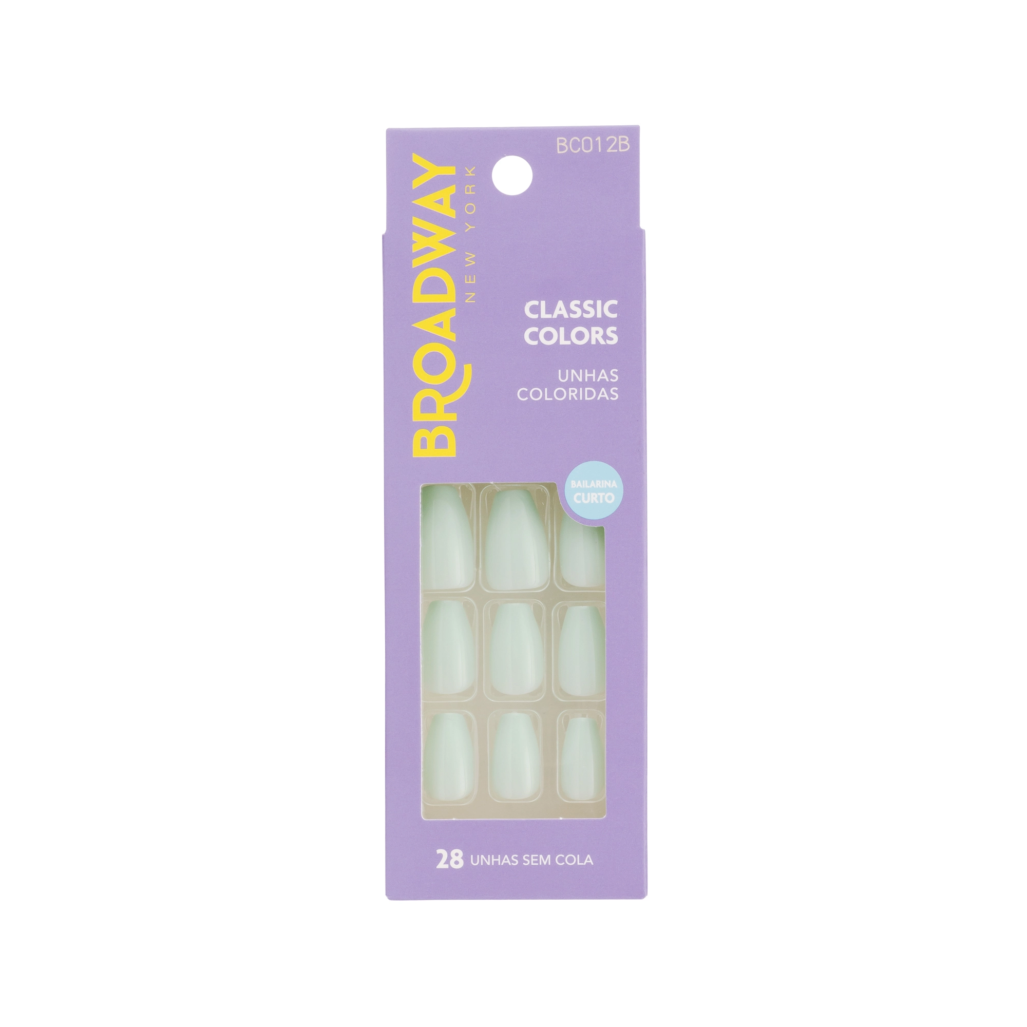 Unhas Postiças Broadway Classic Colors 14 Tamanhos 28un Bailarina Curto Bc012b
