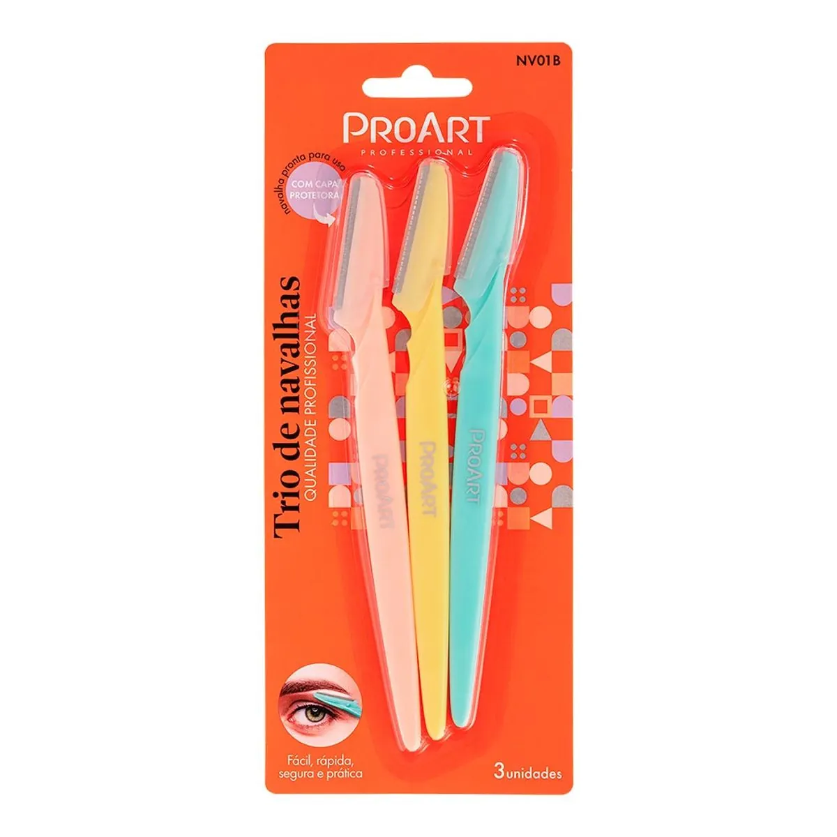 Navalha Sobrancelhas Proart Professional 3 Unidades