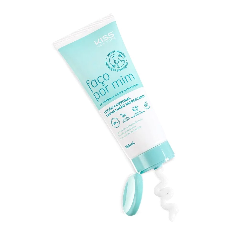 Loção Corporal Capim Limão Refrescante Kiss New York Faço Por Mim Bisnaga 180ml