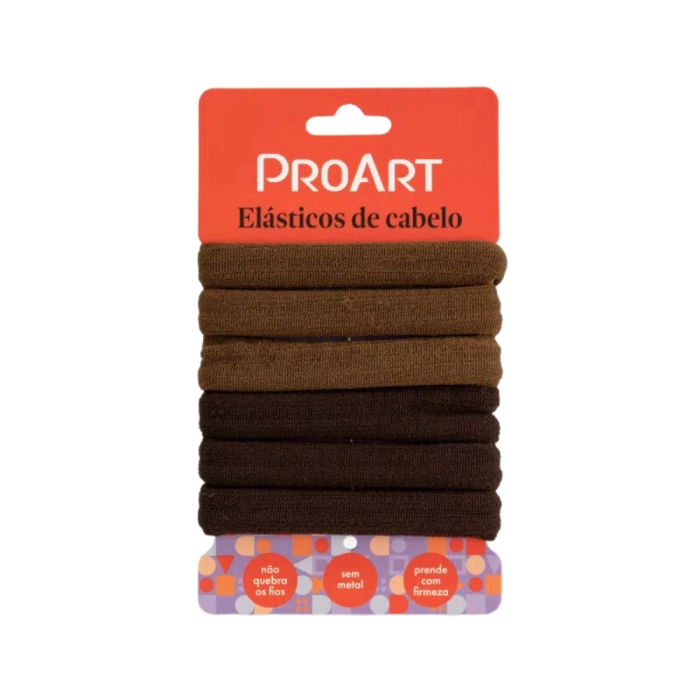 Elastico P/cabelo Proart Marrom C/6un