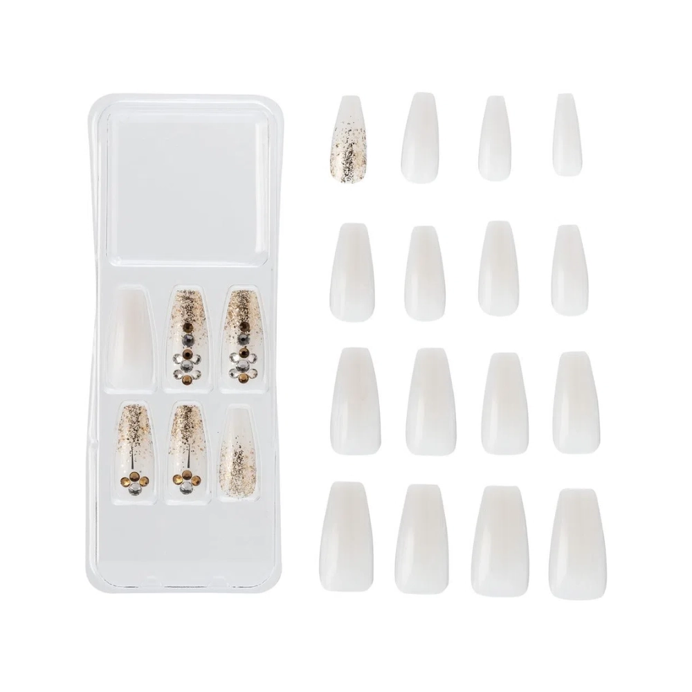 Unhas Posticas Kiss New York Jelly Ouro Antigo 1un