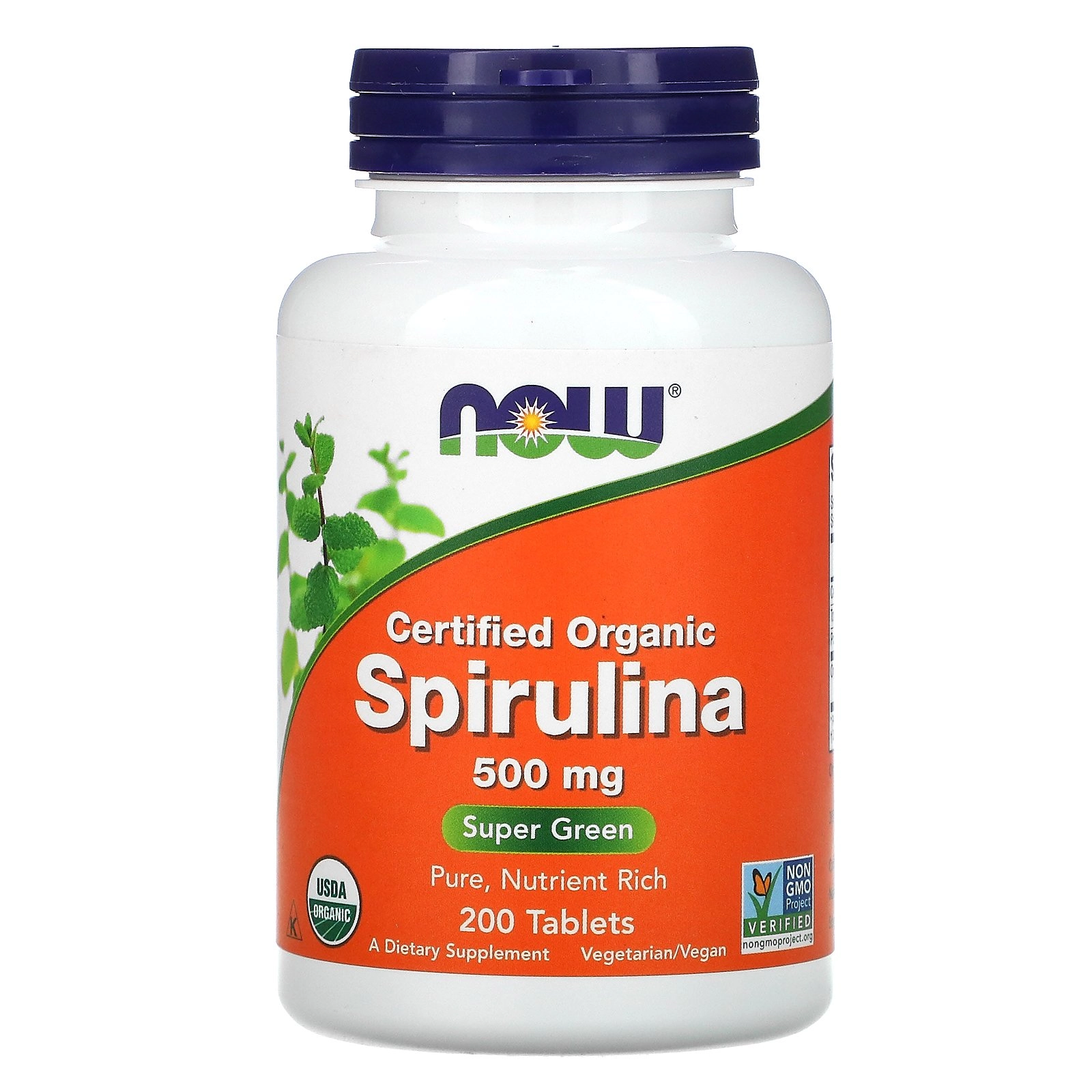 Spirulina 100 Natural Organic Vegetarian 500 Mg,200 Count