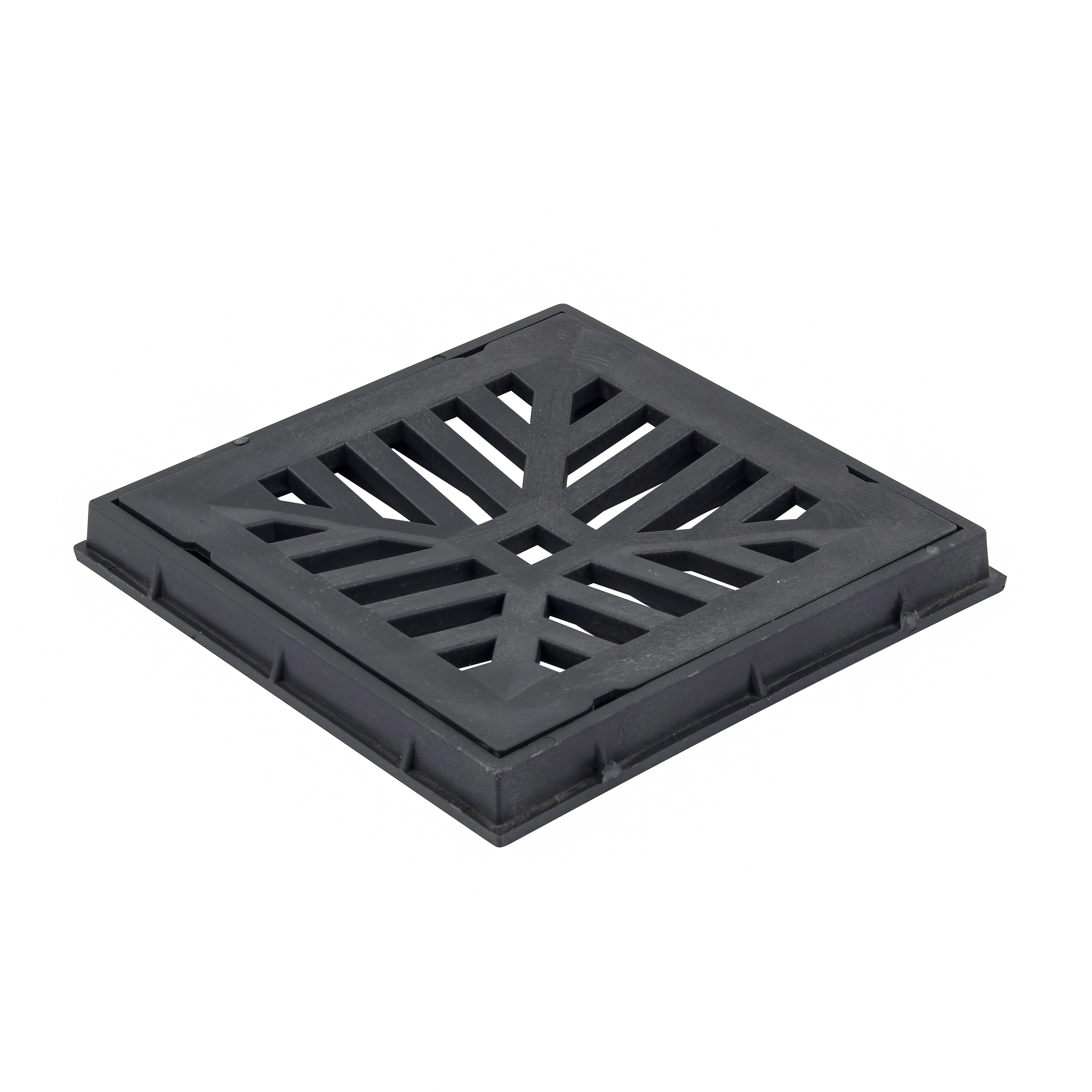 Grelha para Drenagem Externa PVC Fosco 20x20cm Preto Odem
