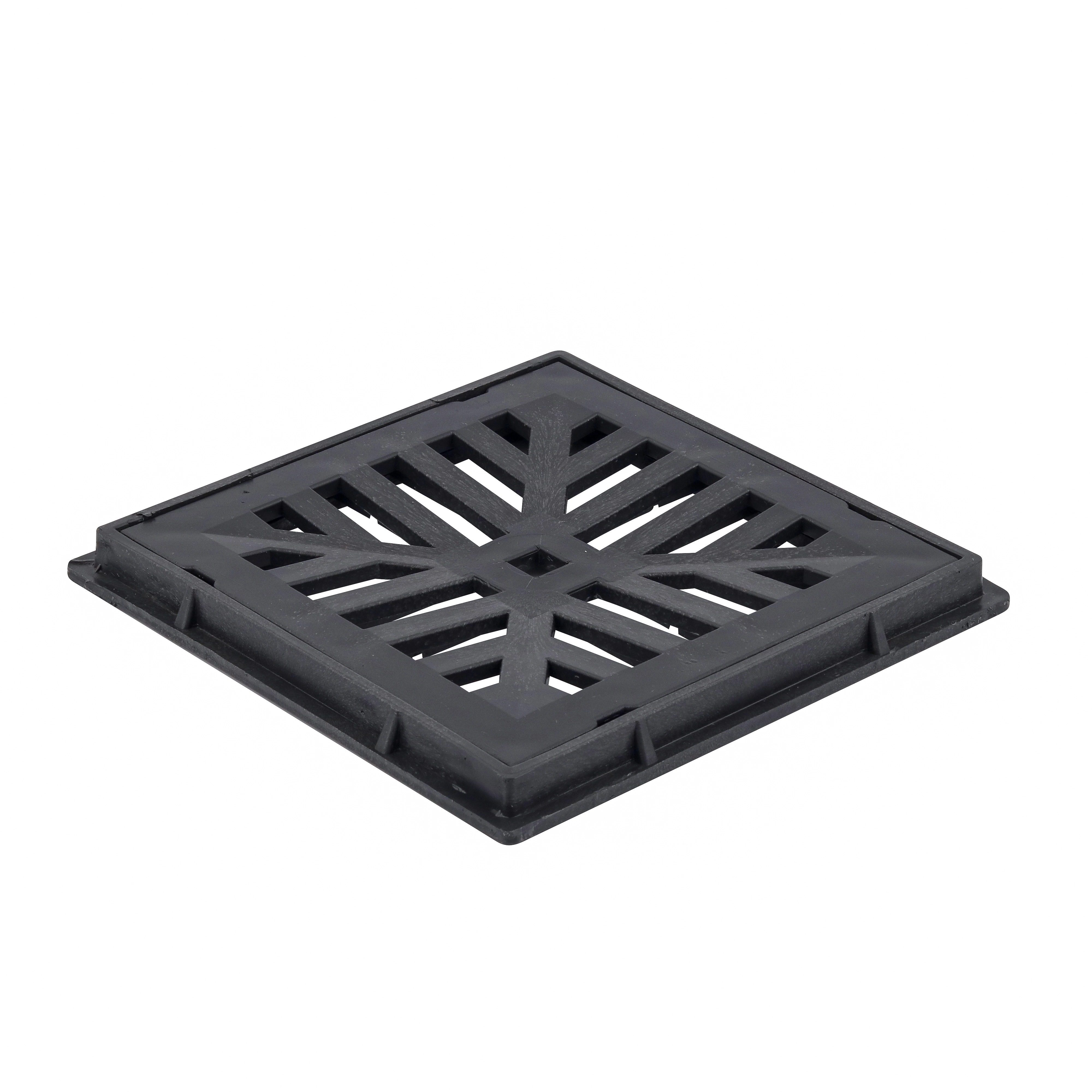 Grelha para Drenagem Externa PVC Fosco 25x25cm Preto Odem