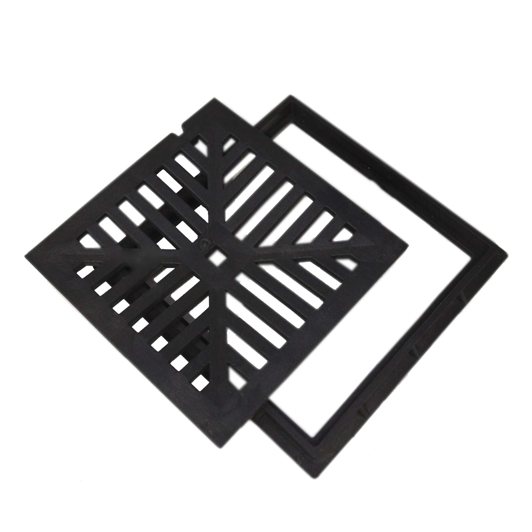 Grelha para Drenagem Externa PVC Fosco 30x30cm Preto Odem