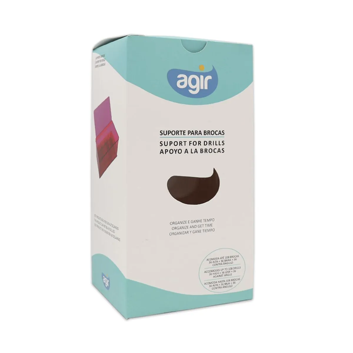 Suporte Para Brocas Cristal com Tampa 108 Brocas - Agir
