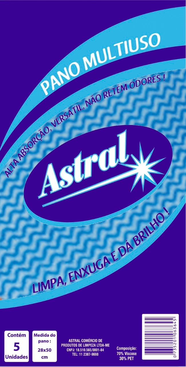 Pano Multiuso Astral 5 Unid. Cx C/ 50