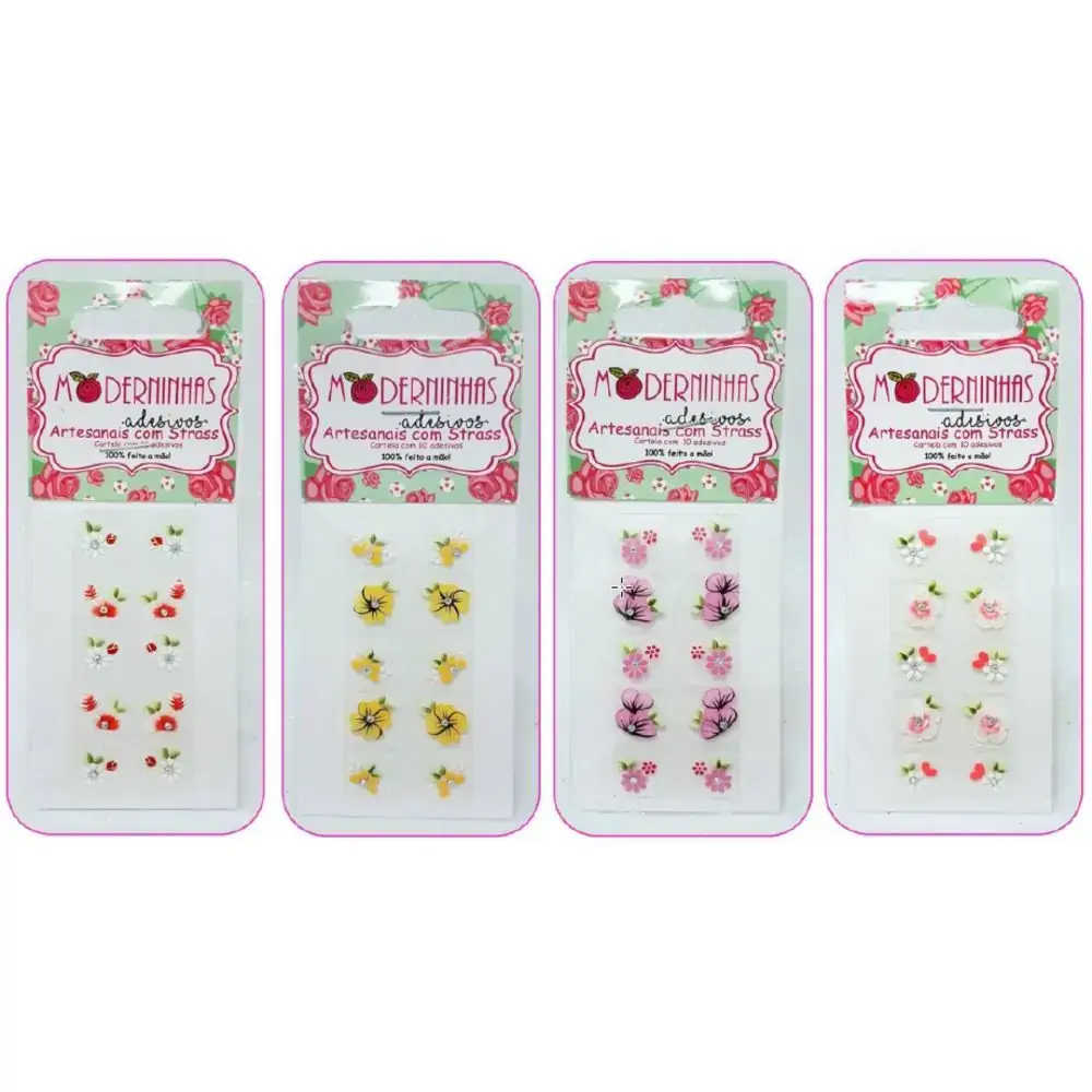 Adesivos Para Unhas Moderninha Artesanal Com Strass