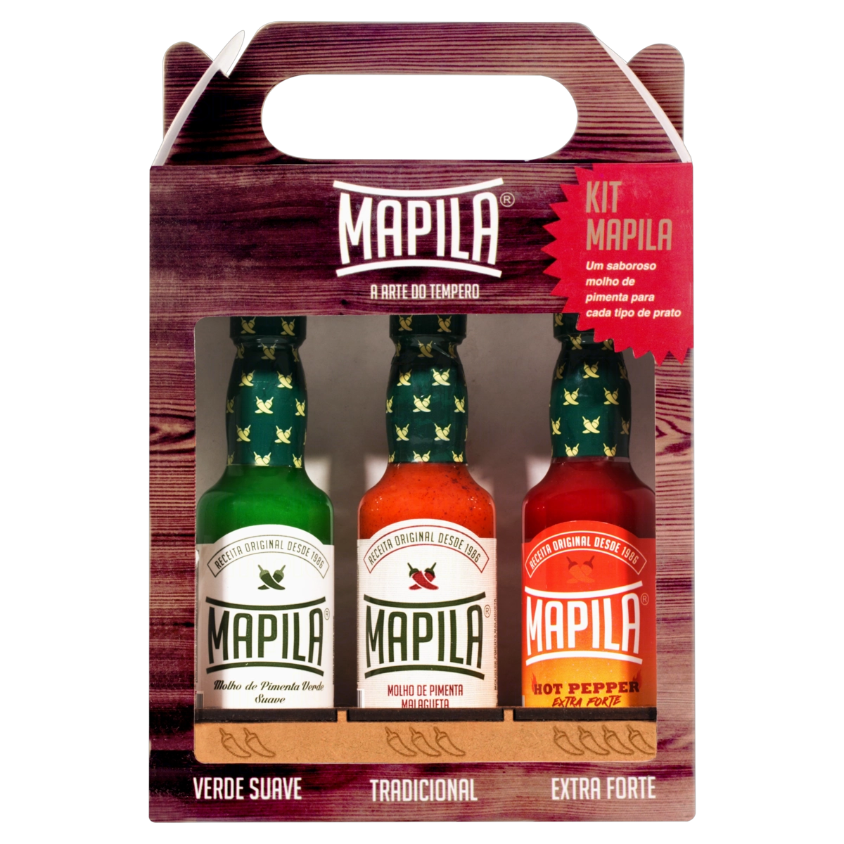Kit Molho De Pimenta Verde Malagueta Extraforte Mapila 60ml Cada
