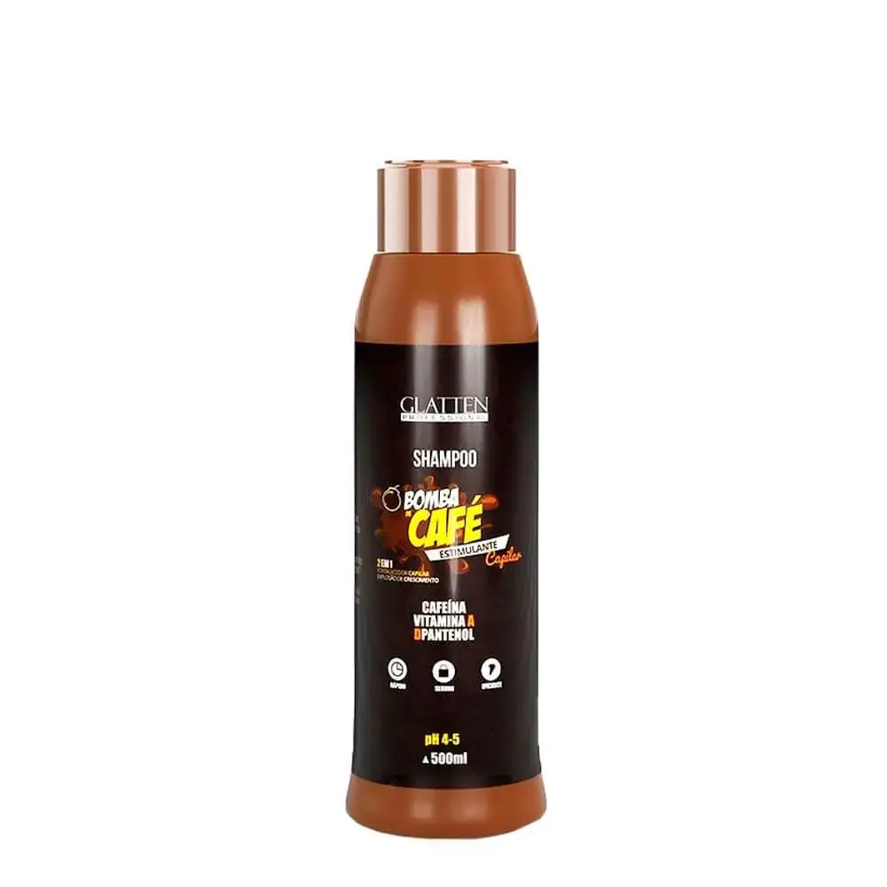 Shampoo Glatten 500ml Bomba De Cafe