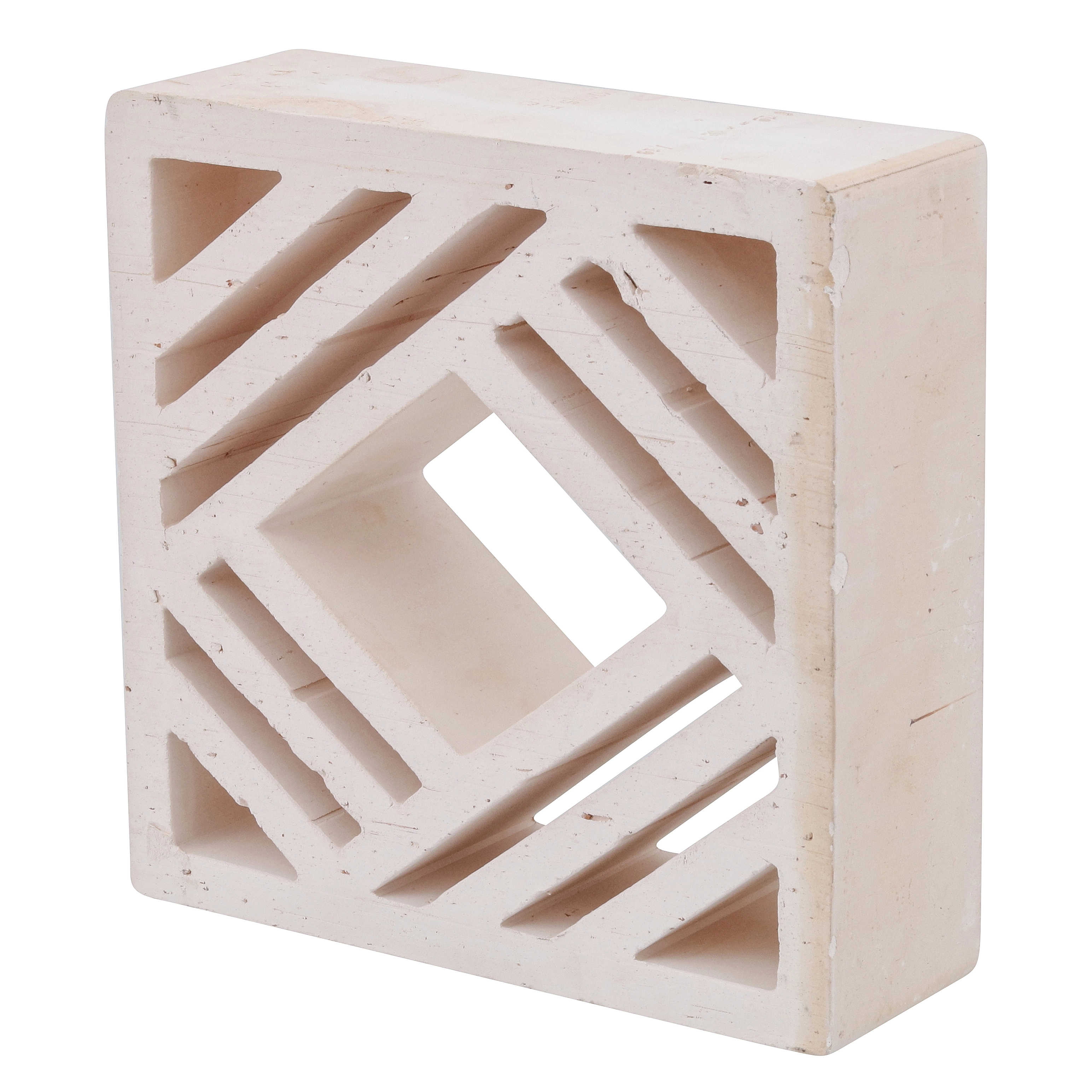 Cobogó Cerâmico Natural 25x25cm Branco Macramê Artens