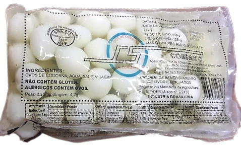 Ovos Codorna 250g Cons