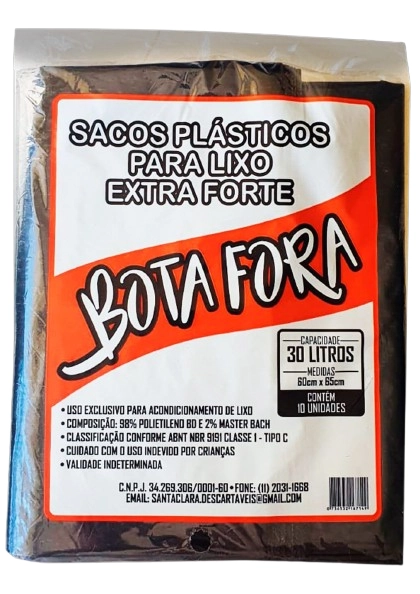 Saco Lixo Bota Fora 30l C/10u