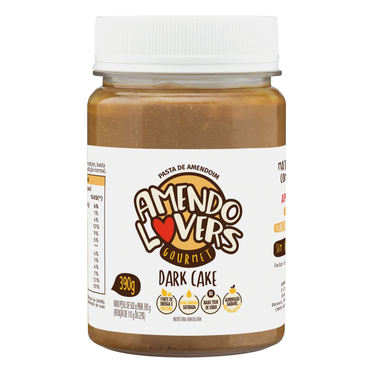Pasta De Amendoim Dark Cake Amendo Lovers Gourmet Pote 390g