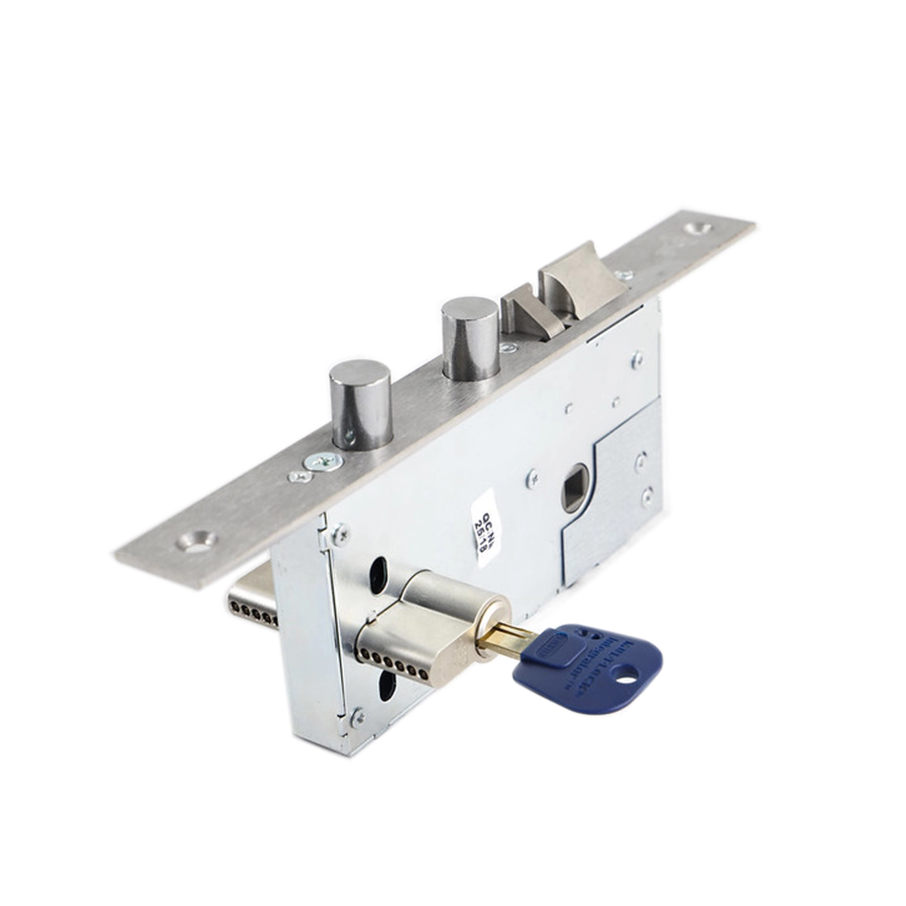 Fechadura para Porta de Entrada MulTLock SPL810 2 pinos Acetinado Chave Pino Telescópico