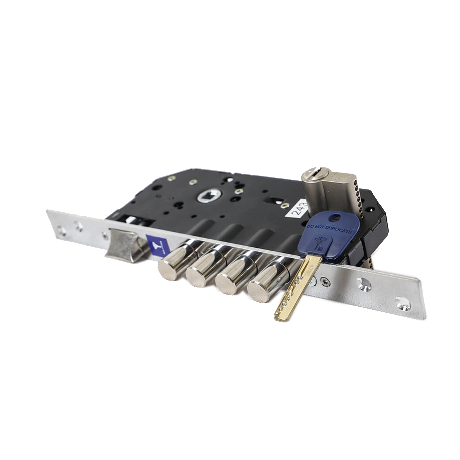 Fechadura para Porta de Entrada MulTLock Acetinado Aço Chave Pino Telescópico