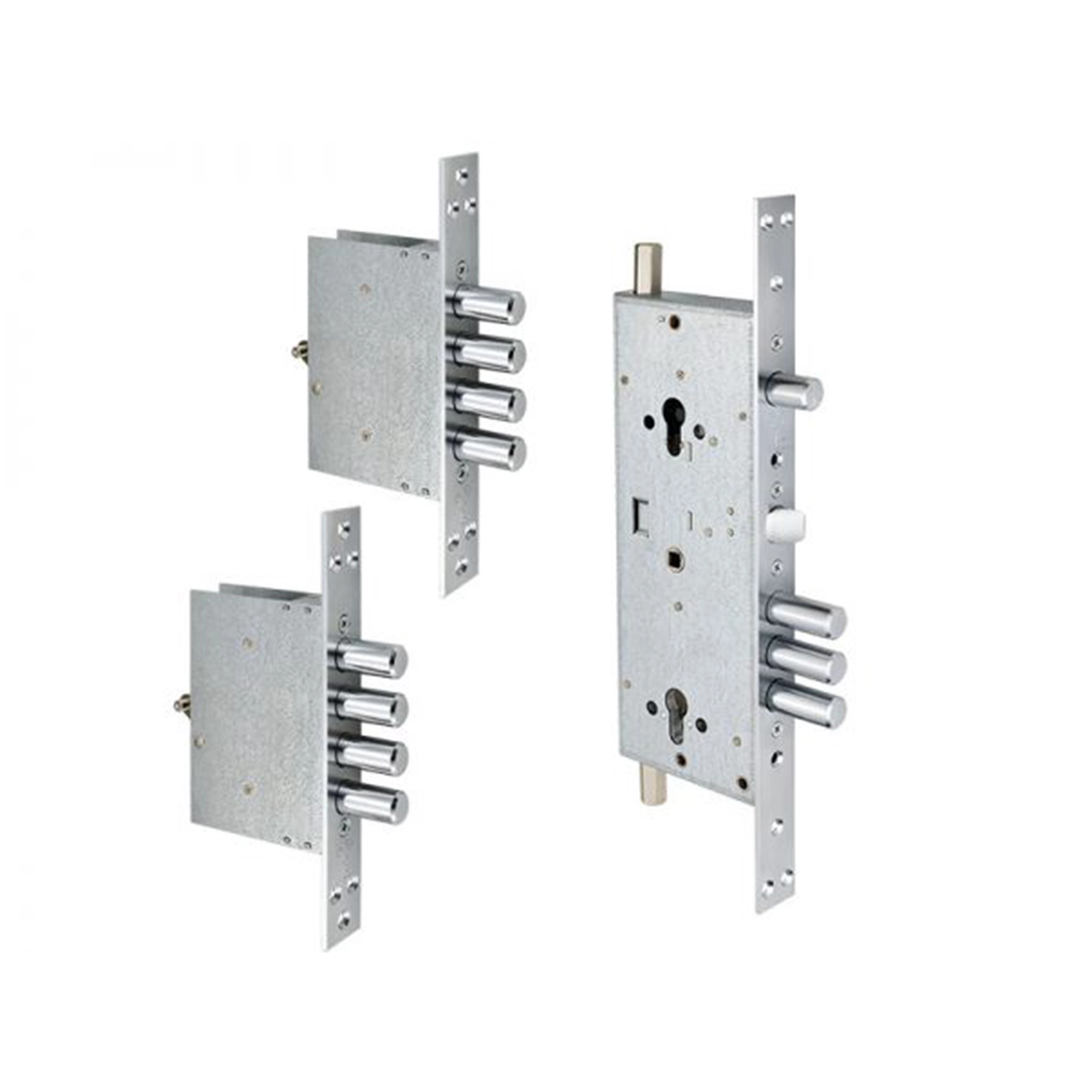 Fechadura para Porta de Entrada MulTLock 415G 10 pinos Acetinado Chave Pino Telescópico