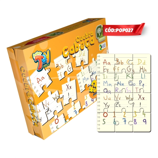 Jogo Quebra Cabeca Alfabeto 12pcs Pop027 Multiarte