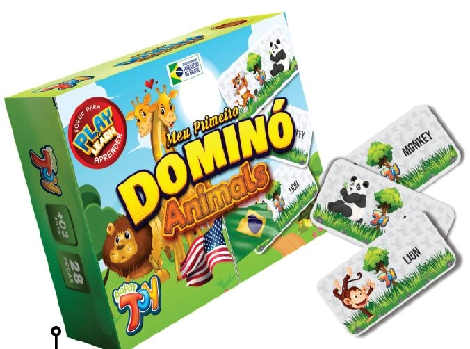 Meu Primeiro Domino Animasi 28pcs Ingles Ref.dmn004