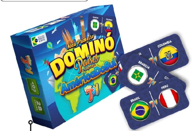 Meu Primeiro Domino Paises E Capitais 28pcs Ref.dmn005
