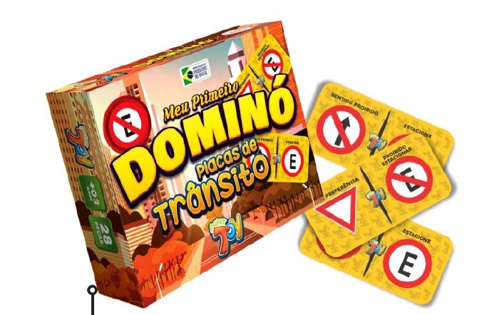 Meu Primeiro Domino Placas De Transito 28pcs Ref.dmn009