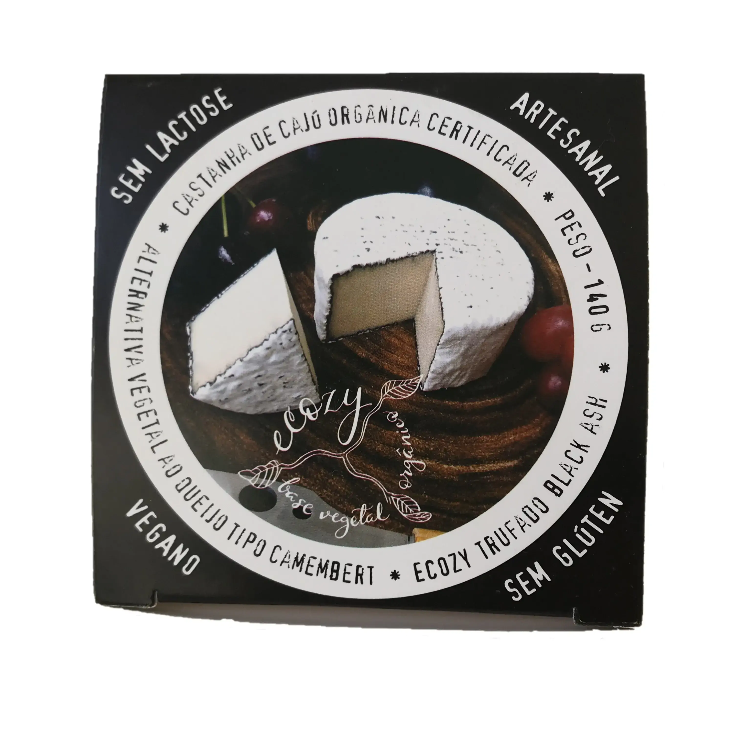 Queijo Vegetal Tipo Camembert Trufado Black Ash Ecozy 140g
