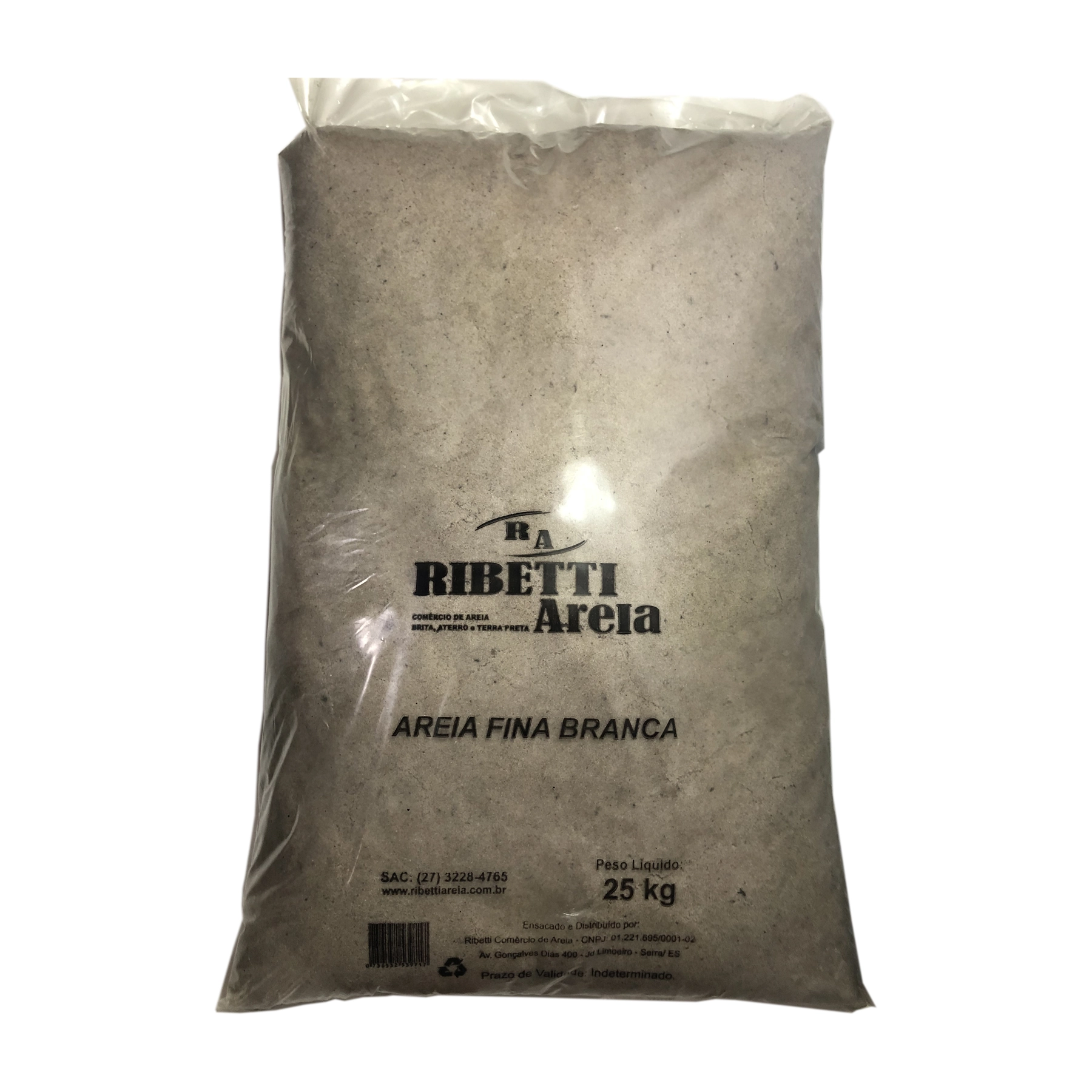 Areia Fina Saco 25kg Ribetti