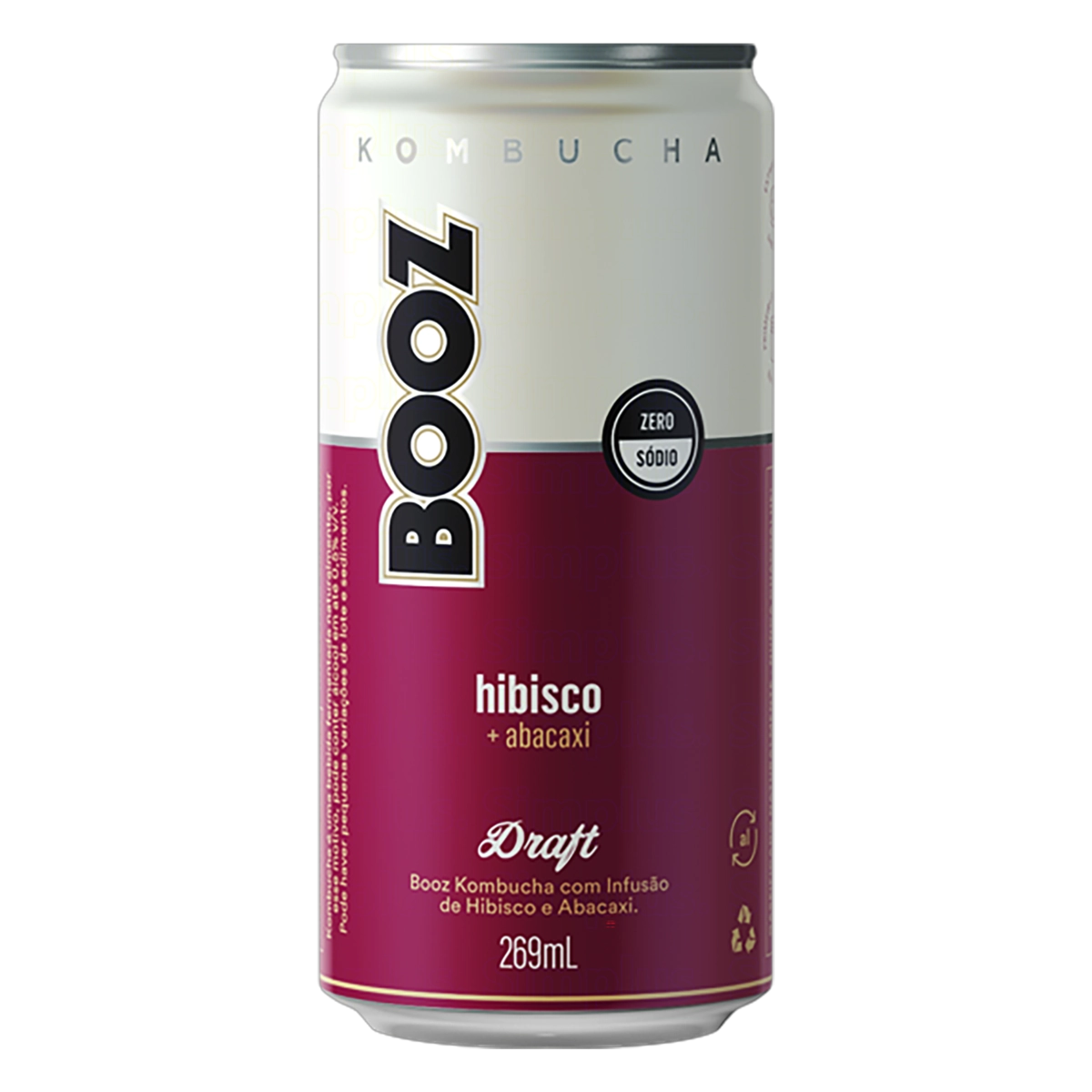 Kombucha Hibisco Abacaxi Booz Draft Lata 269ml