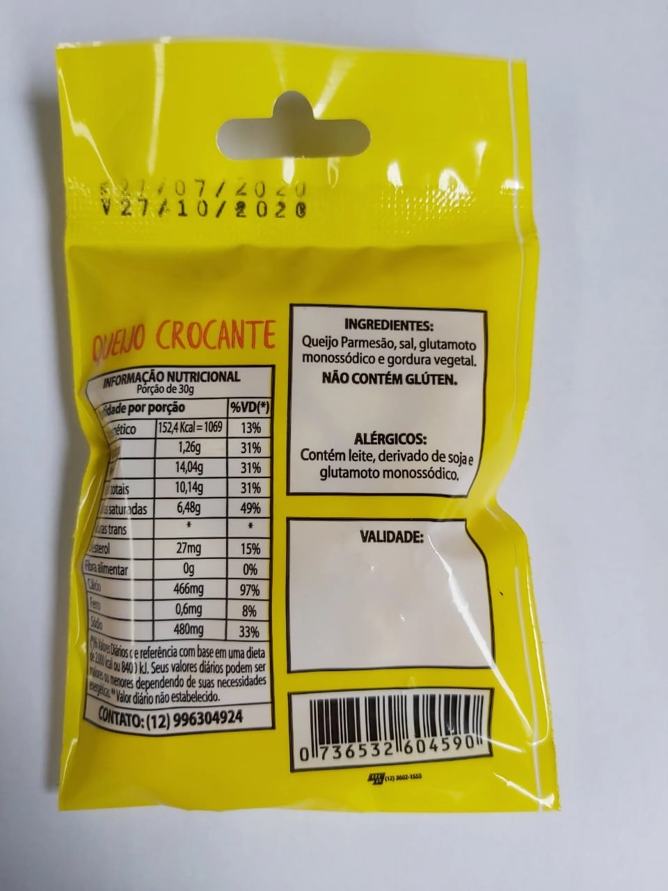 Queijo Crocante Natural 30g Up Fit
