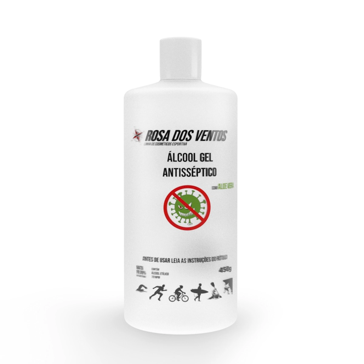 Alcool Gel Rosa Dos Ventos 450g