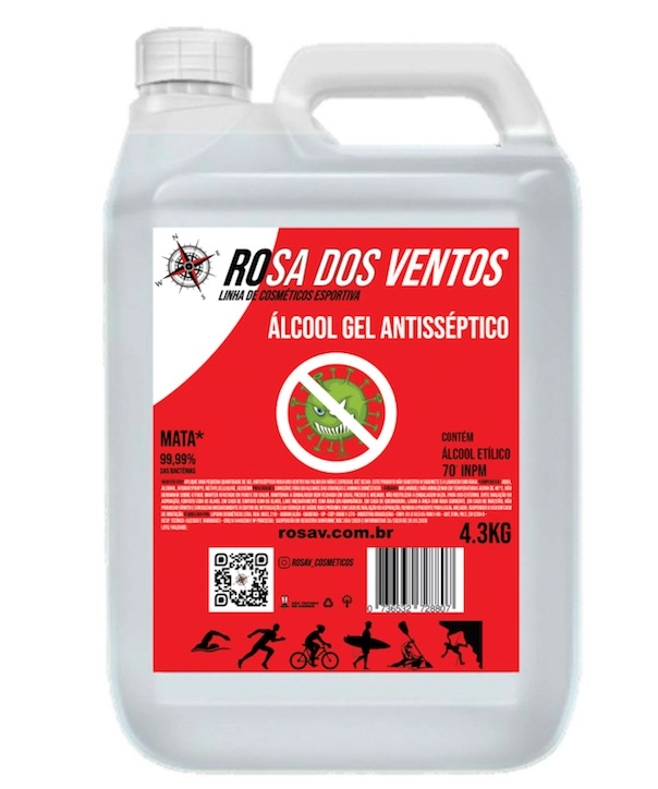 Alcool Gel Rosa Dos Ventos 4,3kg
