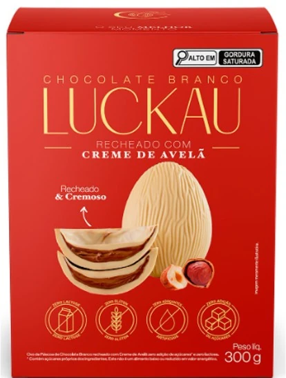 Ovo Pascoa Luckau Choc Branco C/creme Avela 300g
