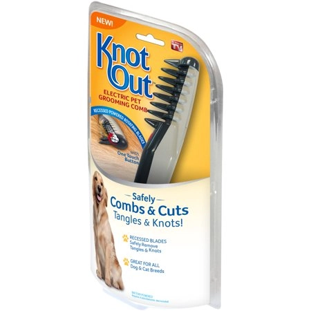Knot Out Electric Pet Grooming Comb, Black/grey