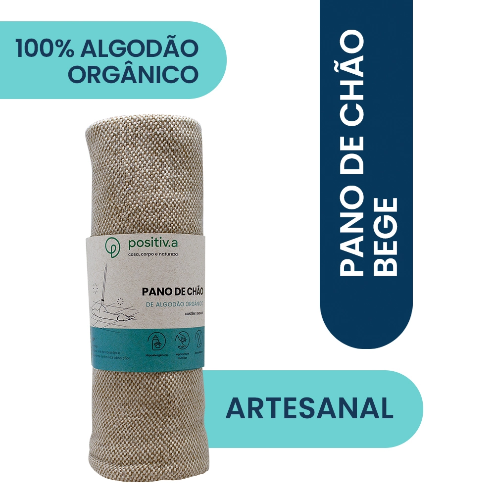 Pano De Chao Organico Bege Positiva Un