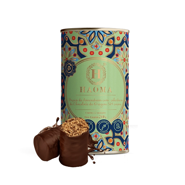 Paçoca de Amendoim com Cobertura de Chocolate HAOMA 240g