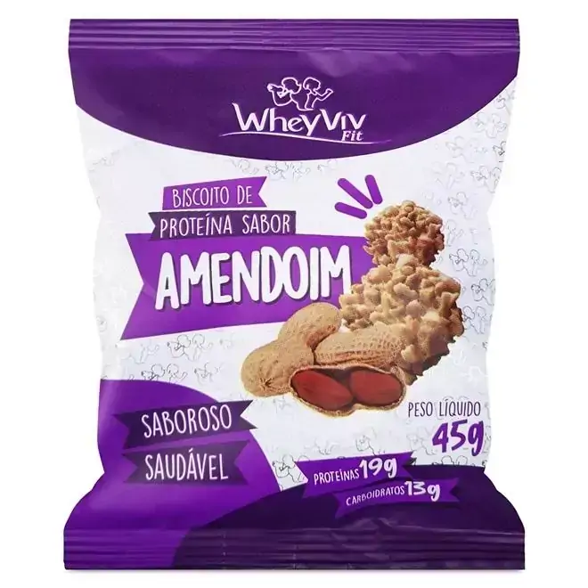 BISCOITO DE AMENDOIN - WHEYVIV FIT 45G